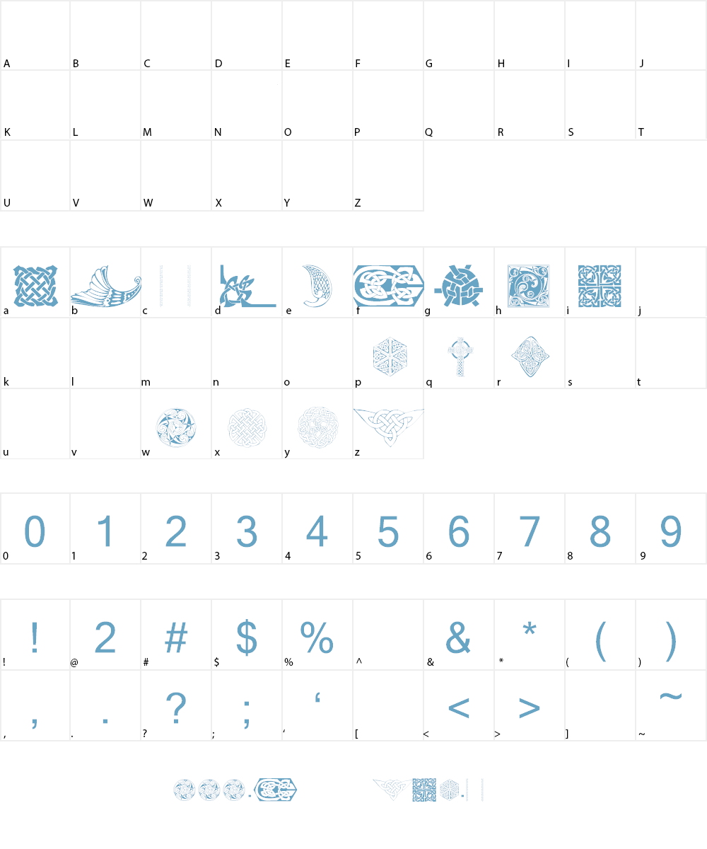 101! Celtic DeZignZ Font Character